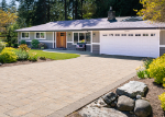 aggregate driveway with brushed colored borders