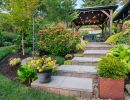 stairway to covered patio