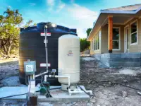 large single-tank rainwater harvesting system