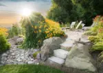 Hillside patio landscaping