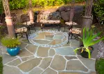 formal dimensional flagstone patio