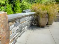 Large, glazed ceramic accent planters.