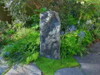 Tall column rock pathway feature.