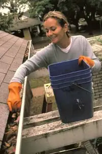 cleaning gutters