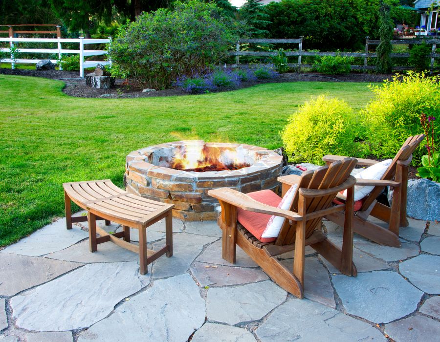 Mortared Stacked Stone Firepit