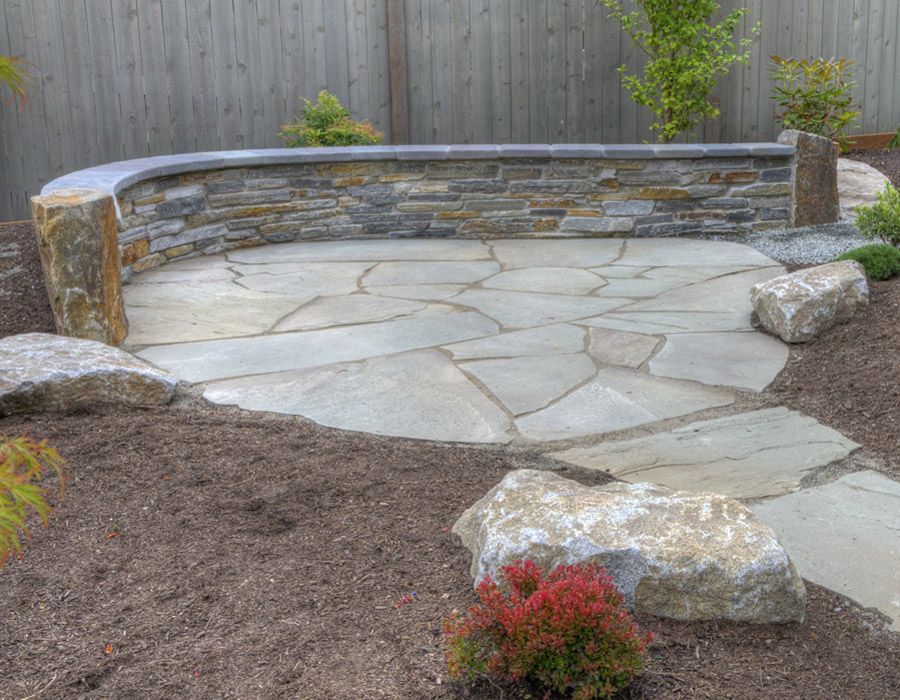 Natural Stone Seat Wall And Patio